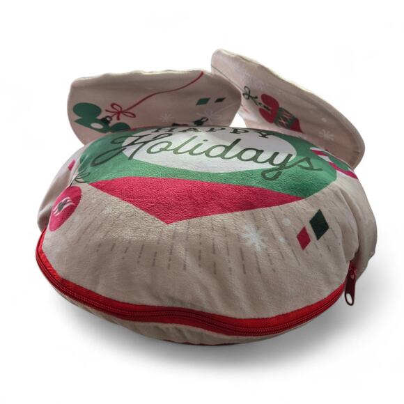 Disney Cruise Line Christmas Pillow Merrytime Holiday Mickey Mouse Plush Zip Bag - Picture 6 of 6